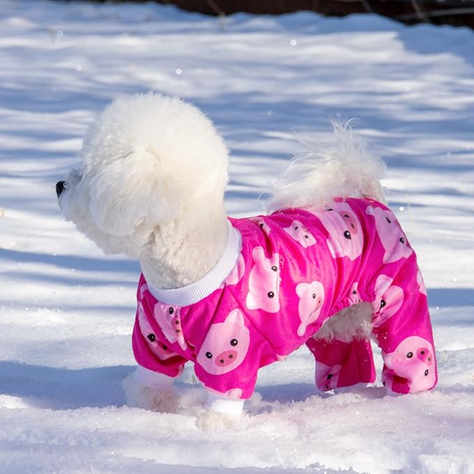 CuteBone Dog Halloween Pajamas Puppy Onesies Small Dogs Soft Pjs Coat Cat Apparel Comfy Pet Christmas Clothes Outfit Doggie Bodysuit P46M