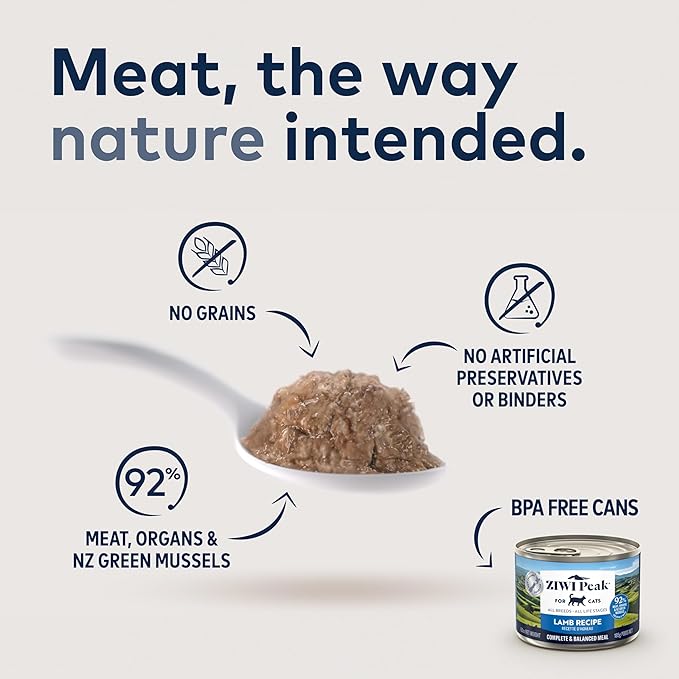 ZIWI Peak Wet Cat Food – All Natural, Lamb, High Protein, Grain Free, Limited Ingredient, with Superfoods 3oz Cans - Pack of 24)