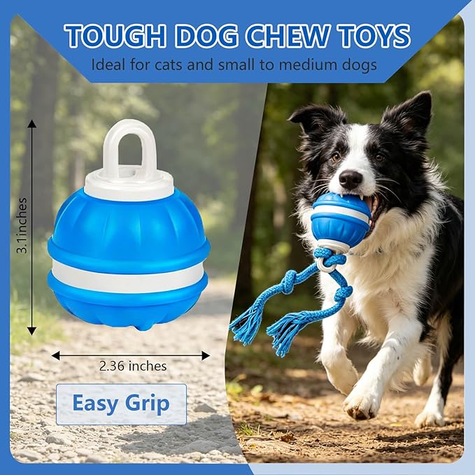 Interactive Dog Ball, 360° Self-Moving Dog Toy with LED Lights & Squeaker, Automatic Fetch Toy for Boredom & Training, USB-C Rechargeable Smart Pet Toy for Small Medium Dogs & Cats