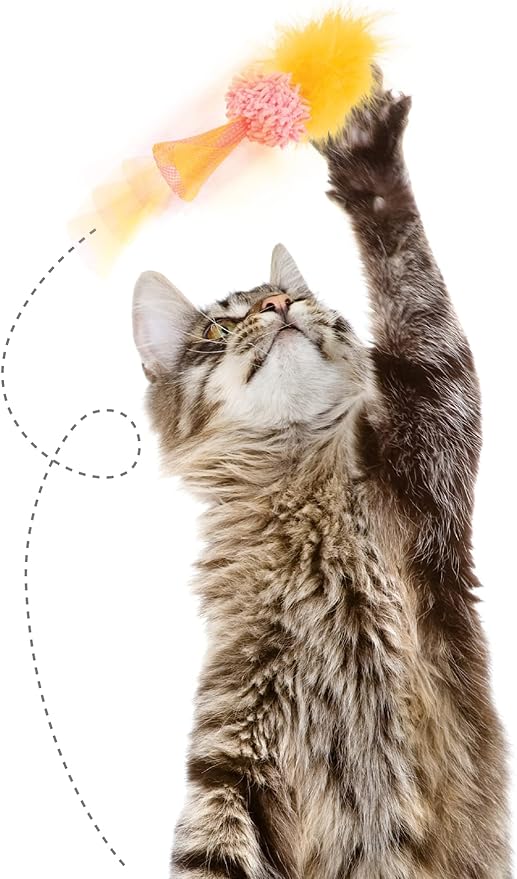SmartyKat Silly Springer Mesh Popup Cat Toy - Orange, One Size