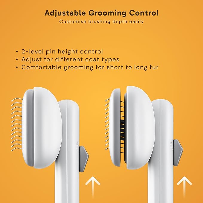 Wolfster Self Cleaning Deshedding Cat Brush for Dogs & Cats - Skin Friendly Shading Brusn, Friendly Pet Sliker Brush for Long & Short Hair Animals, Deshedding Tool for pet supplies (White)