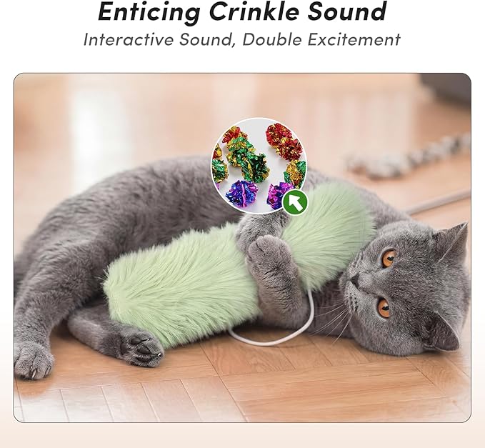 Catnip Cat Toys 4 Pack, Soft Cat Pillow Kicker Toys with Crinkle Sound, Interactive Cat Plush Toys for Indoor Cats and Kittens