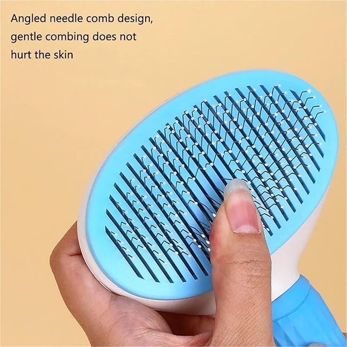 Pet Hair Remover Dog Brush Cat Comb Animal Grooming Tools Dogs Accessories Cat Supplies Stainless Steel Beauty Massage Comb(Pink)