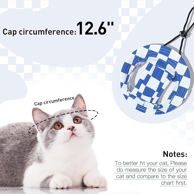 QBLEEV Cat Hats for Cats Only, Sphynx Hat with Ear Hole, Kitten Headwear Mini Sun Sombrero Caps, Summer Cat Cowboy Hats, Pet Chihuahua Sunscreen Baseball Outdoor Climbing Cap Birthday Party
