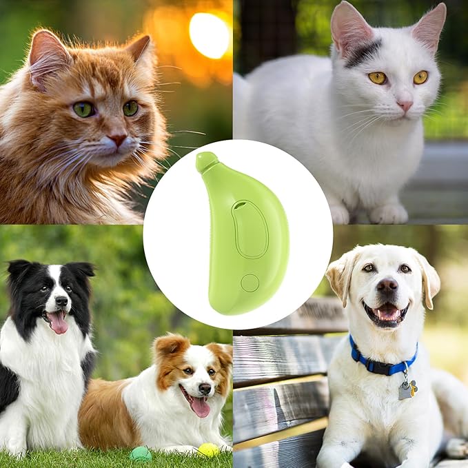 Cat Steam Brush, Cute Banana Shape Hair Brush Cat Dog Pet Brush Massager Steaming Spray Massaging Comb, Steam Cat Brush, Flyaway Hair Prevention Cat Grooming Brush, Dog Grooming Supplies (B)