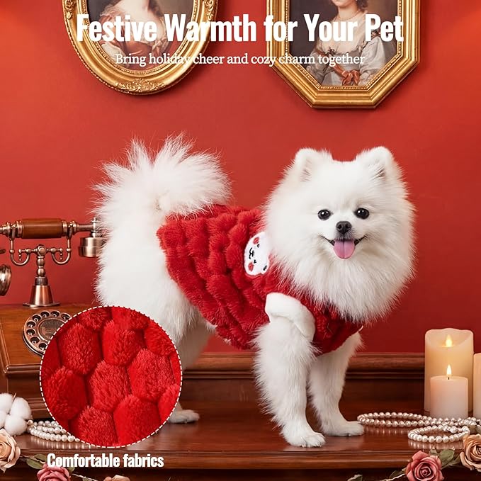 Dog Sweater for Small Dogs Puppy Cats Winter Warm Soft Pet Clothes Pullover Cute Extra Small Dog Apparel, Cat Sweaters for Cats Only Fit Chihuahua Yorkie(Red, XXL)