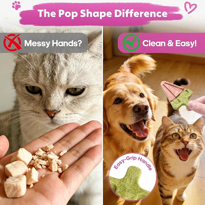 Freeze-Dried Dog & Cat Treats with Watermelon Shapes, Interactive Crunchy Snacks for Indoor Kitten, 100% Natural Chicken Traning Treats for Cat, Small & Medium Dogs, 18 Pack