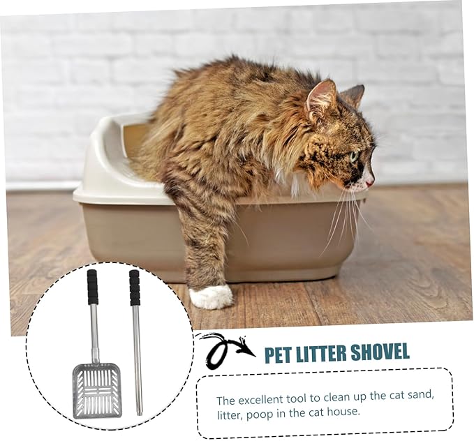Levemolo Long Handle Cat Litter Scooper Lightweight Cleaning Tool with Detachable Grip for Household Pet Store Use Suitable for Various Cat Litters