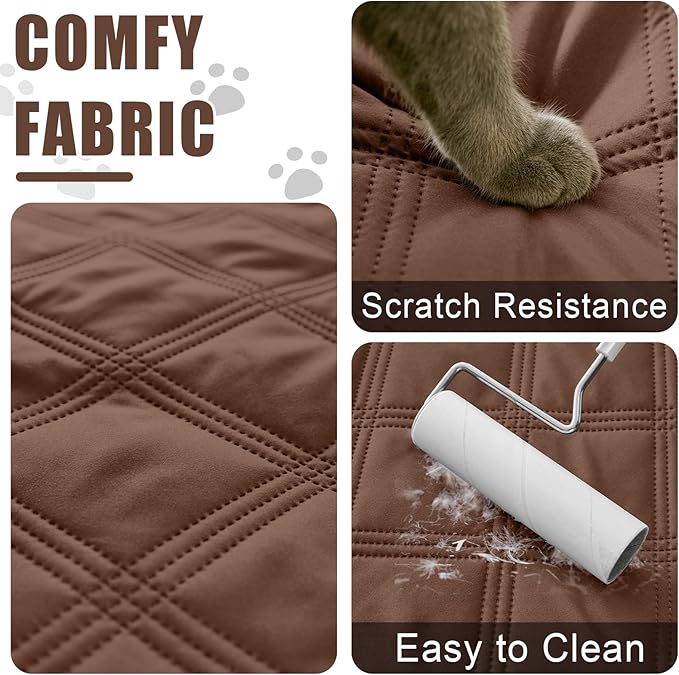 Smiry Waterproof Dog Bed Cover Blanket 40x80, Soft Reversible Pet Blanket, Washable Leakproof Cats Dogs Couch Cover for Sofa, Couch, Furniture, Brown/Chocolate