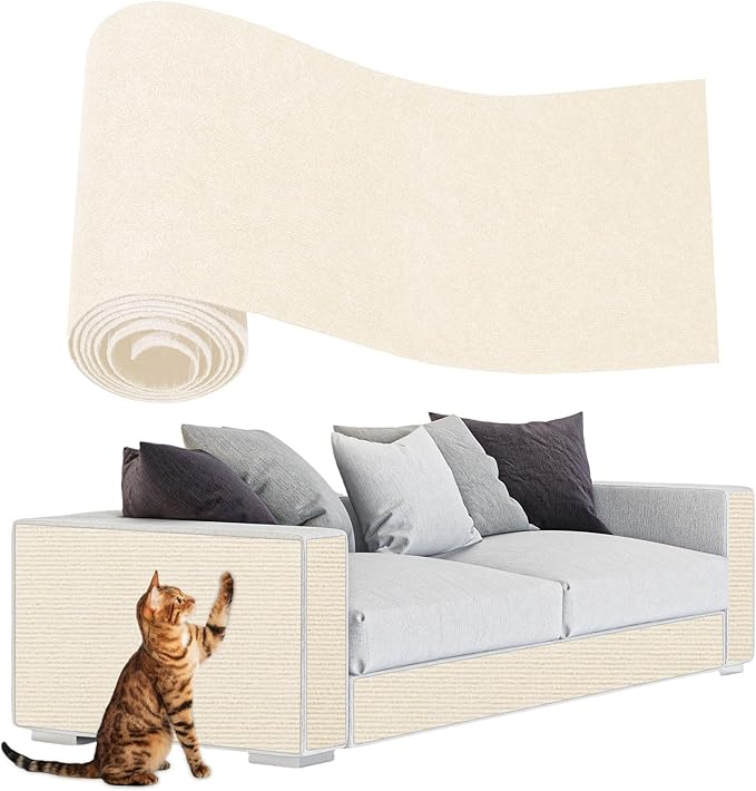 ENONCI Anit Cat Scratch Couch Furniture Protector,78.7x15.8 Cat Wall Corner Scratcher Pads Mat,DIY Climbing Scratching Carpet Post Board Replacement
