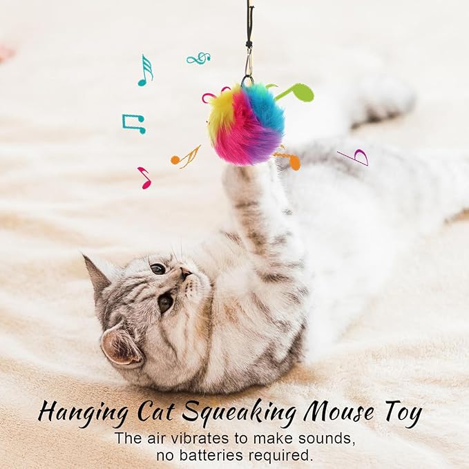 Self Play Cat Toy for Door Frame Hanging Cat Rope Toy for Indoor Cats 360 Rotation Cotton Rope Independent Play Hanging Door Frame Cats Toys Kitten String Teaser Safe Pet Wand Spring Toys