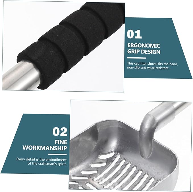 YARNOW Detachable Handle Cat Litter Scoop Tool for Cleaning Ergonomic Design Keeps Hands Compact and Space-Saving Cat Waste