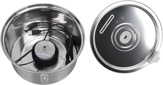 Zerodis Stainless Steel Pet Water Fountain, 3.2L Capacity, Dual Spout Design, Automatic Water Dispenser for Dogs and Cats