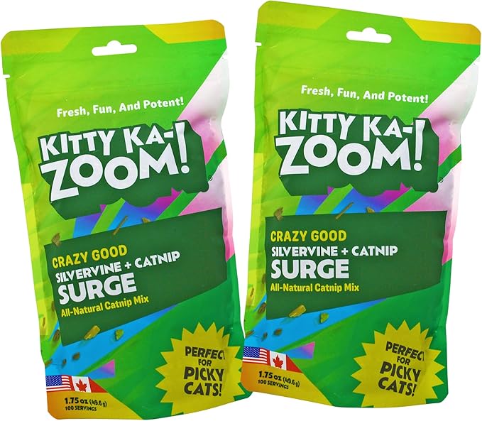 Silvervine Surge 2-Pack | Catnip and Silvervine Mix | Hand Harvested Fresh Catnip Grown in Canada and The USA | High Potency Blend for Engaging Play