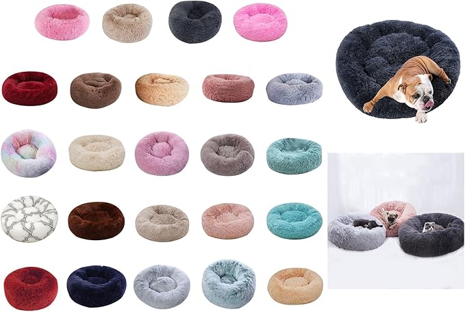Thereisno Soft Handmade Pet Bed for Cat or Small Dog Detachable Round Bed for Fall Winter Indoor Sleeping Furniture Cat Bed