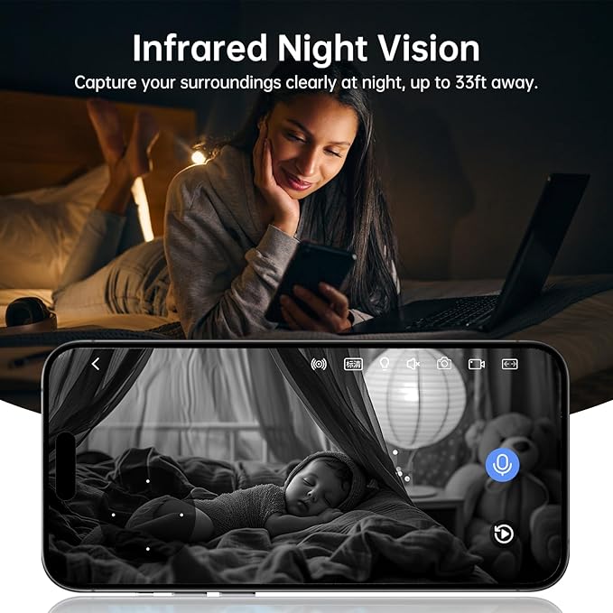 Chpuss Indoor Camera Robot, 2k 5g/2.4ghz WiFi Pet Robot Cam with Phone App EseeCloud, 360 PTZ Nanny Cam Dog Cam with Audio/Video, Spy Camera 2-Way Audio Motion Tracking 7/24 Night Vision