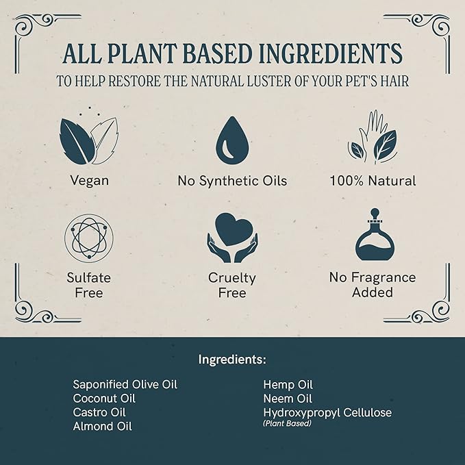 J.R.LIGGETT'S Natural Liquid Cat Shampoo for Sensitive Skin - 100% Detergent Free, Non-GMO, Tear-Free Formula Gently Calms Dry, Itchy Skin - Safe for Kittens and for Regular Use - 8.45 fl oz