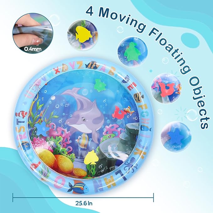 ZALALOVA Water Sensory Playmat for Cats, Thickened Upgraded Cat Dog Toys Bored Pet Animals Kicker Toys Self Play Mat, Interactive Pet Water Sensory Mat Pad Cooling Mat Indoor Outdoor Exercise