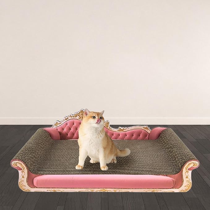 Cat Scratcher Sofa Bed Cat Scratching Board Home Furniture Protector Pet Bed Scratching Mat for Cats, Pink