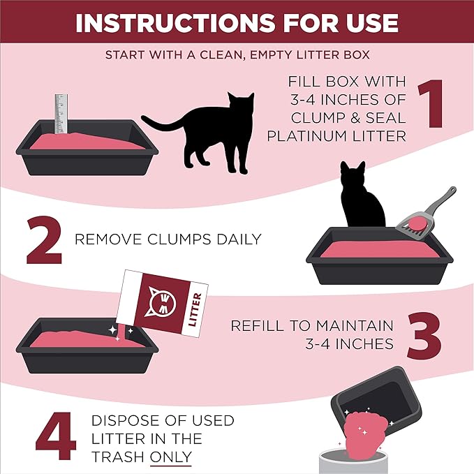 ARM & Hammer Clump & Seal Platinum Cat Litter, Multi-Cat Clumping Litter Forms Rock-Hard Clumps, Powerful Odor Eliminators with Baking Soda, 14-Day Odor Control, 18 lbs (Pack of 2)