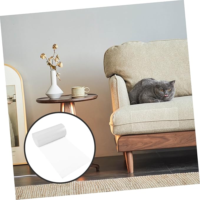 Gatuida 1roll Cat Scratch Protector Tape Transparent Heavy-Duty Adhesive for Furniture Easy to Cut Safe for Pets and Humans for Sofas and Beds