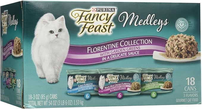 Fancy Feast Purina Medleys Cat Food Variety Pack - Florentine Collection - 3 Oz, 18 Case