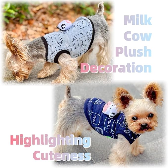 2-Piece Tiny Pet Clothes, Ultra Soft Sweater Shirts for Newborn/Teacup Cats & Dogs (e.g., Chihuahuas, Yorkies, Miniature Pinscher), Other Small Animals (Milk Cow, XXXS)