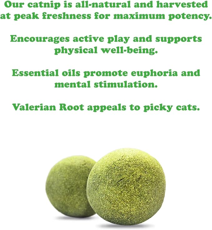 Meowijuana Compressed Catnip Ball Refill - 2 Pack | Kalico Kush | Interactive Cat Toy Refill | Potent Hand Harvested Catnip Grown in North America
