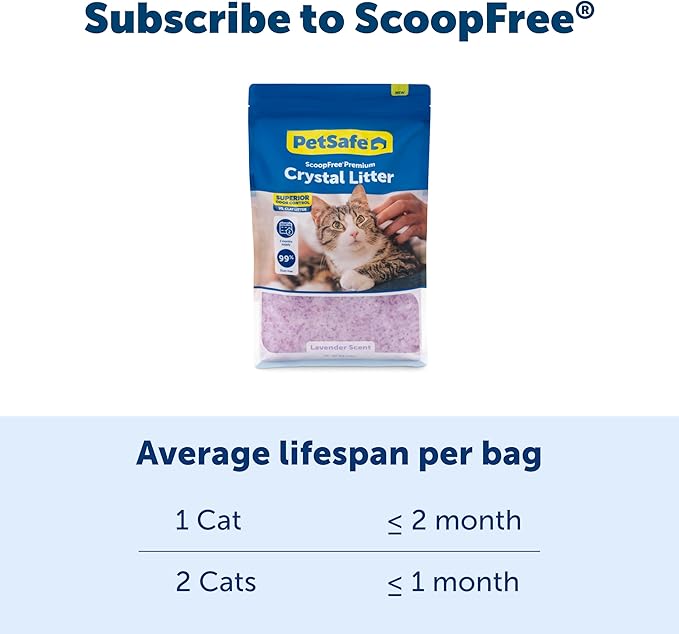PetSafe ScoopFree Odor Control Crystal Cat Litter, Lavender Scent, 8 Lb Bag, Pack of 3
