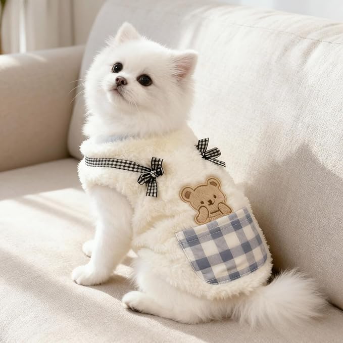 Cute Cat Clothes Kitten Sweater Dog Puppy Clothes Pet Apparel Bear Pattern Sleeveless Vest Outfit