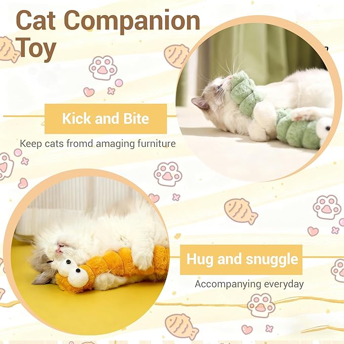 Cat Toys Pillows 3 Pack, Large 15.96” Cat Kicker Toys with Catnip Inside, Durable Interactive Cat Toys for Indoor Cats, Soft Kick Sticks for Exercise & Play
