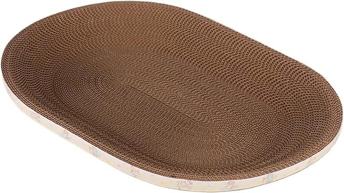 Cat Scratcher Cardboard, Double Function Play and Sleep Bed, 43x26cm, 47x32cm, 53x37cm, Corrugated Cat Furniture Protector, Kitten Scratcher Bed, Fun Corrugated Design, for Small and Large Kittens
