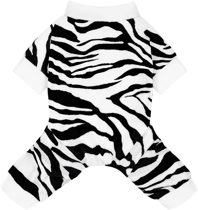 Adorable Zebra Print Dog Pajamas – Lightweight, Cozy Four-Legged Outfit for Small to Large Dogs and Cats, Soft and Snuggly Pet Wear for Everyday Comfort and Cuteness.Black M