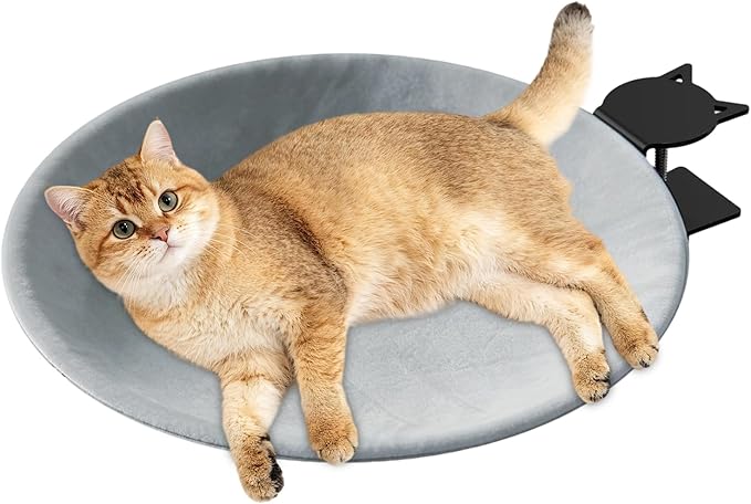 Desk Cat Bed Perch | Cat Bed with Removable Cover, Attaches to Desk, Supports Up to 60lbs, Perfect for Sleeping, Climbing, Furniture, Apartment, Home, Indoor Table, Comfortable Pet Perch