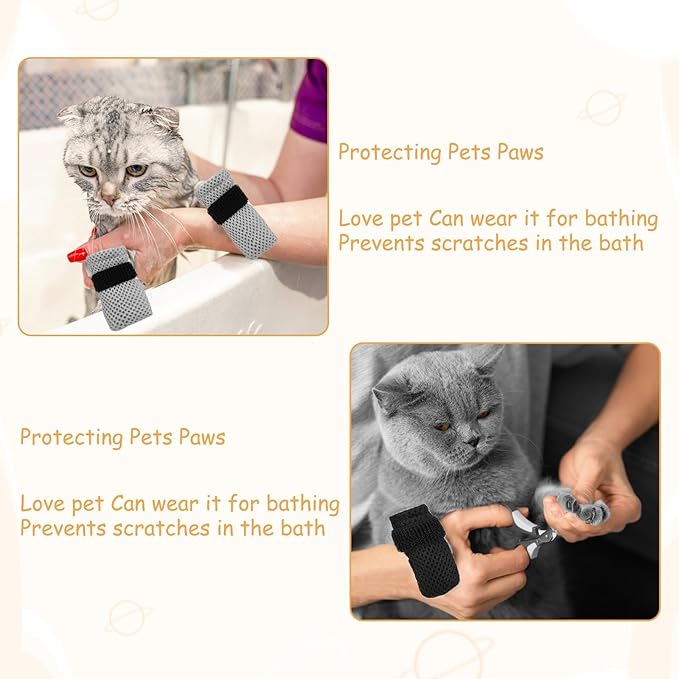 Cat Claw Covers,8Pack Shoes Booties for Cats Mittens to Prevent Scratching Socks Adjustable Breathable Mesh Puppy Indoor Gloves Paw Kitten Boots Suitable for Bathing and Nail Trimming (Grey + Black)