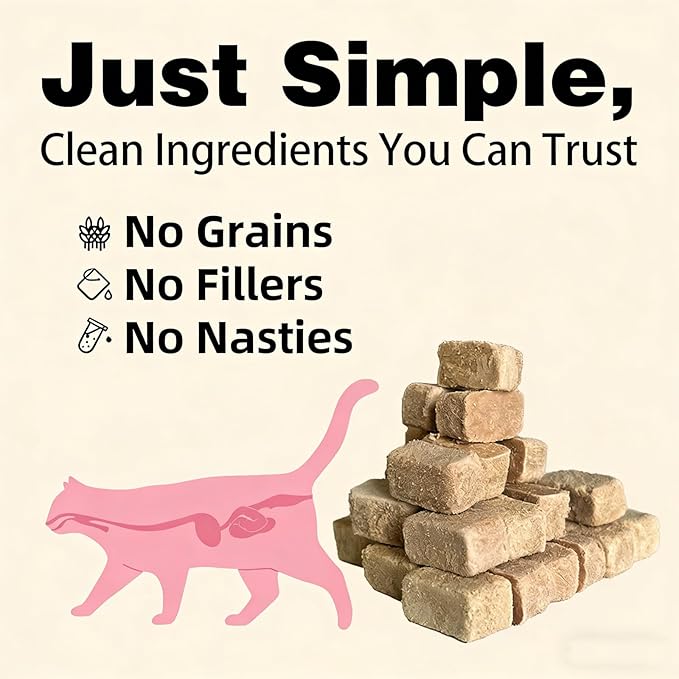Cat Urinary Treats for Bladder Health, Chicken Flavor Grain-Free Soft Snacks, High-Protein Cat Training Rewards for Indoor Cats, Freeze-Dried Snacks 60g/2.11oz