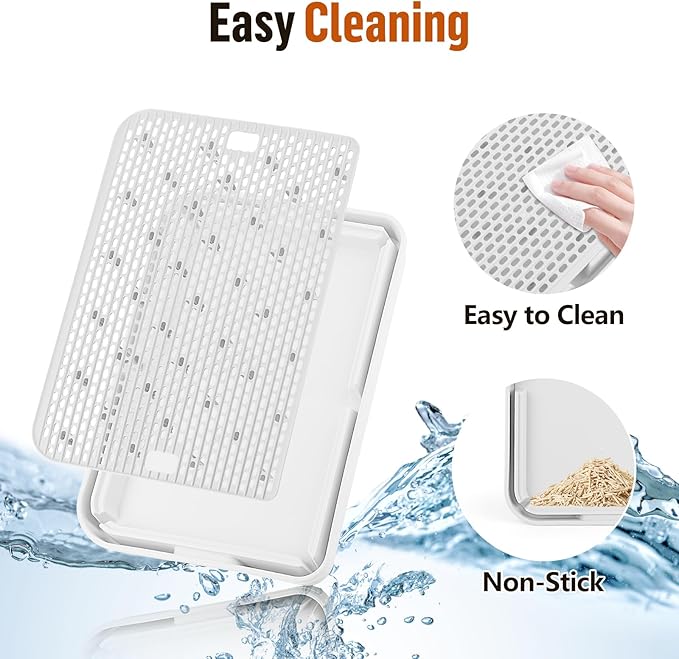 Large Cat Litter Box Step Mat, 16.5"x11.2" Cat Ramp Stairs, Cat Litter Catcher for Self-Cleaning Litter Box, Cats Pedal Step Stool Ideal for Kitten & Older Cats (White)