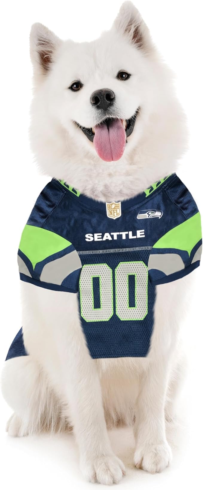 Pets First NFL Seattle Seahawks Dog Jersey, Size X-Small, Football Shirt Costume for Pet, Dog Sports T-Shirt, NFL Team Clothing for Cats, Licensed Pet Apparel Available in 7 Sizes and 32 Teams
