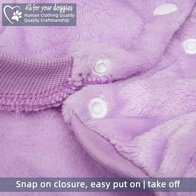 FabriCastle Dog Hoodie Sweater for Small Dogs Boy and Girl, Dog Clothes XS XXS Puppy Sweatshirt, Pet Outfit, Cat Clothing Super Soft Warm Snap On Closure (Light Purple, Large)