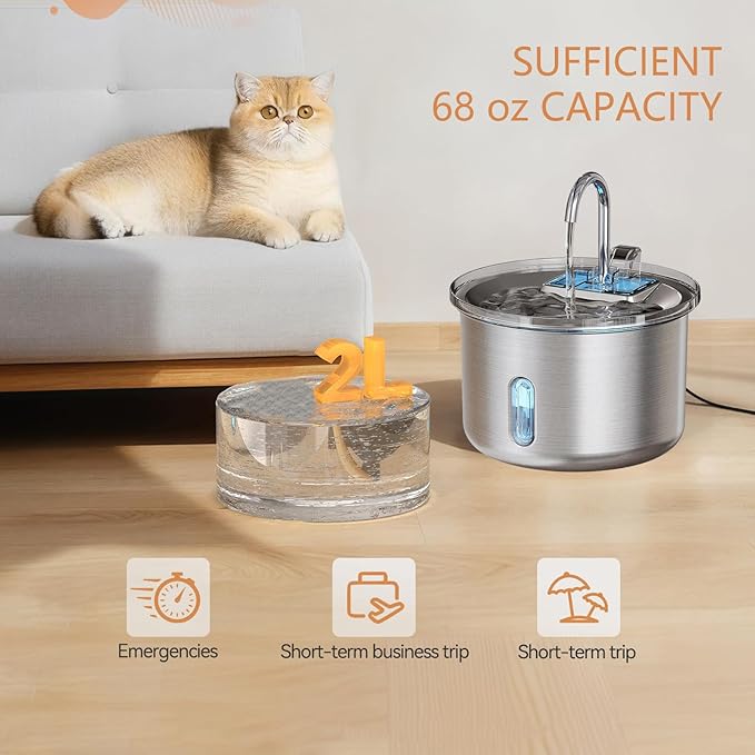 Drinking Fountain Pet Water Dispenser Automatic Watering Feeders Quiet Cats Bowl for Multiple Pet Large Capacity Cats Water Dispenser