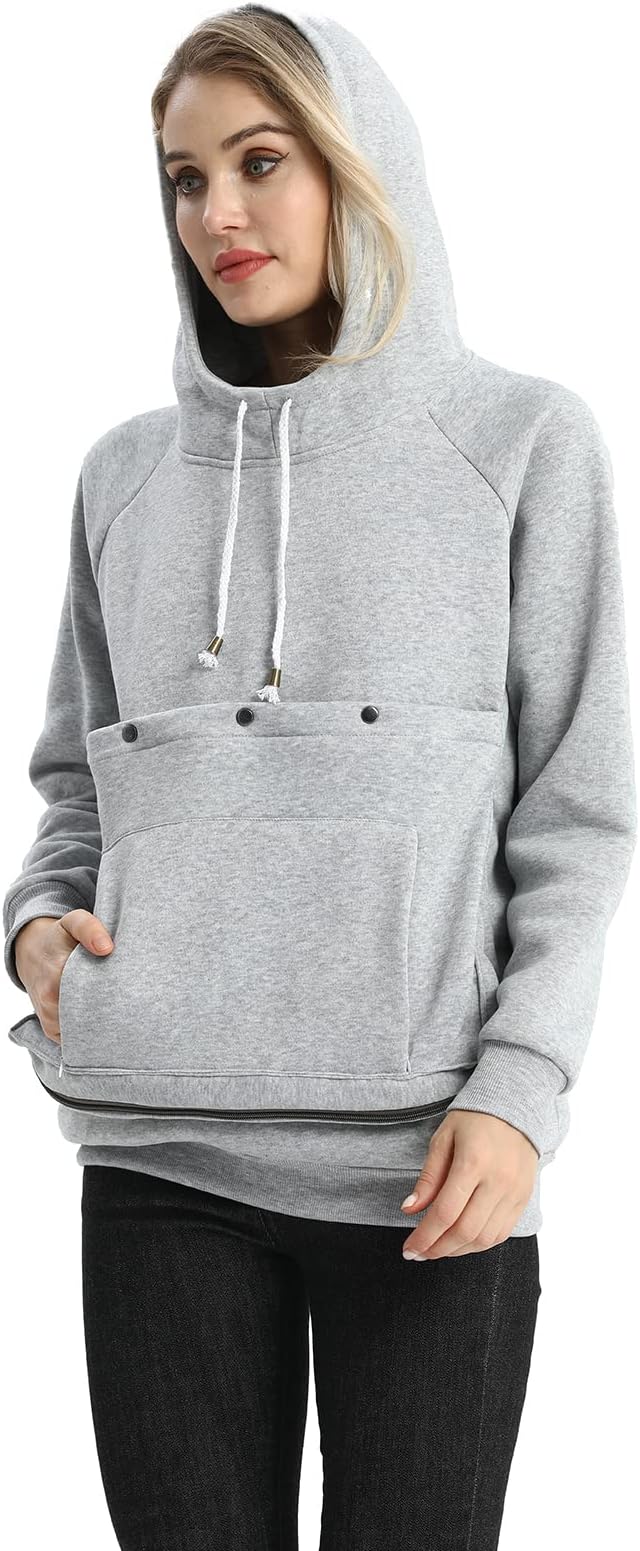 LINYUCHEN Cat Dog Carrier Hoodies – Puppy Kitten Carrying Sweatshirt Large Pet Pocket Pullover Top – Unisex Kangaroo Hoodies