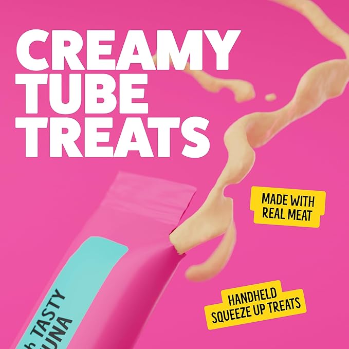 Bonkers Licky Tubes Tuna Flavored Wet Lickable Treats for Cats, 4 Pack (Pack of 15)