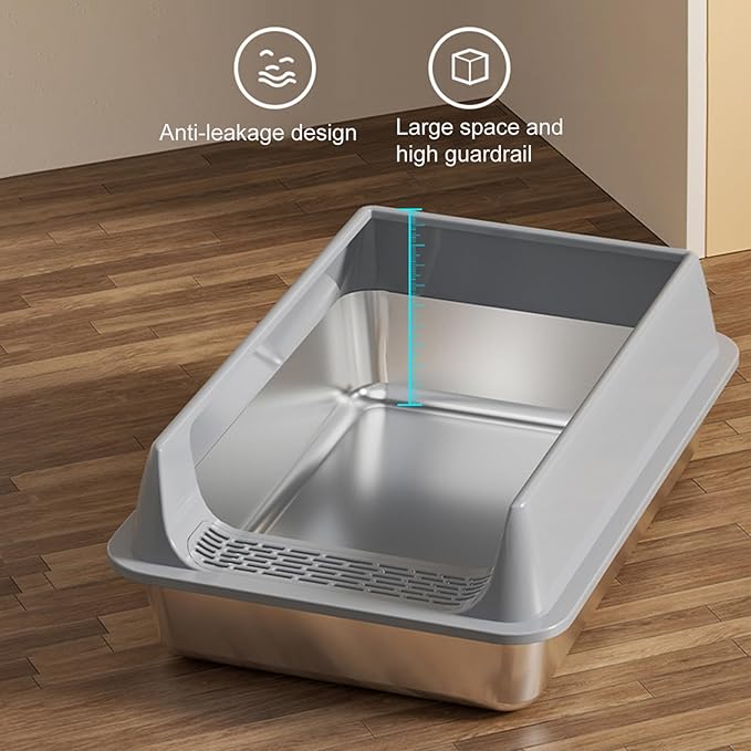 Cat Toilet - Thickened Pet Litter Box, Durablee Odor Control Design, Easy Cleaning with Matching Scoop, Anti-Splash High Wall Structure | Practical Indoor Outdoor Solution for Living Room Use