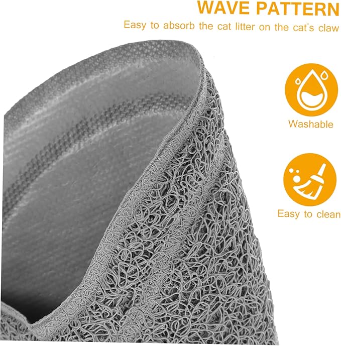 Pet Placemats for Food Water Cat Litter Mat Non Mat for Pets Grey Sturdy Easy to Maintain