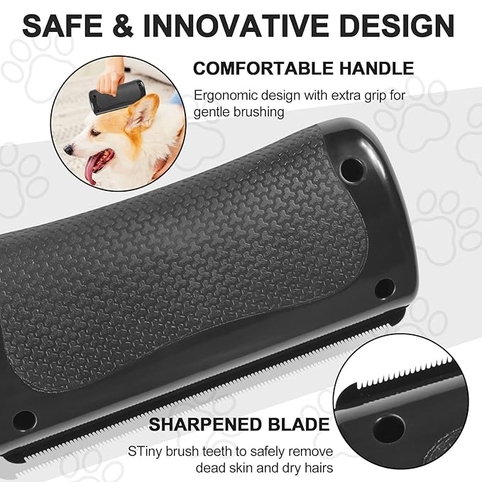 Deshedding Pet Brush & Pet Hair Remover Comb – Grooming Tool for Cats, Dogs, Easy Hair Removal Tool