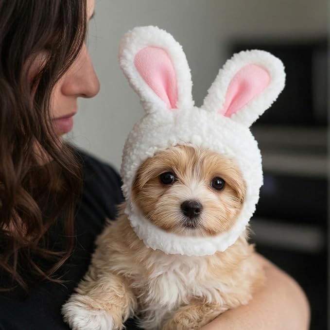 Cat Easter Bunny Ears Small Dogs Easter Rabbit Ear Costume Pet Cats Bunnys Rabbit Hat with Ear Pet Accessory Bunny Ears for Cats Cute Headwear Easters Pets Party Costume for Cat Puppy