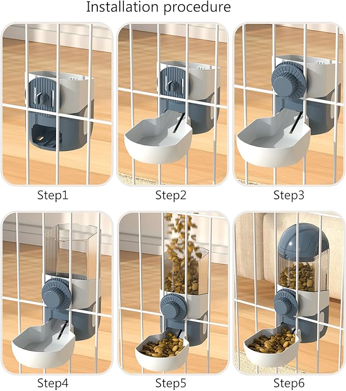Cat Water Dispenser Cat Automatic Feeder and Water Cat Feeding Watering Cage Mount Cat Feeder Cat Water Feeder