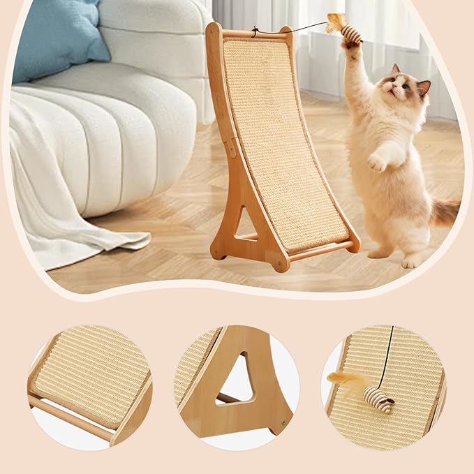 Cat Scratcher Bed Cat Scratching Board Exercise Tower Furniture Protector Interactive Wooden Frame Construction Suitable for Indoor Kitten Playing and, Cat Scratcher
