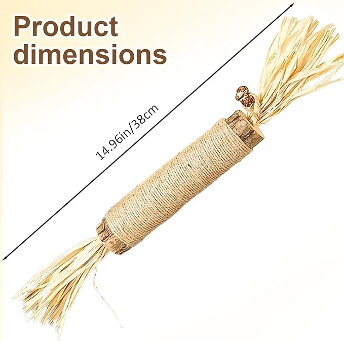 2 Pcs Natural Huge Silvervine Sticks Cat Toys - Large Catnip Toys Indoor Cats Interactive Matatabi Dental Care Teething Chew Toys for Cats and Kittens Who Love to Chew