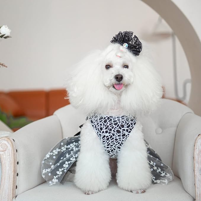CuteBone Dog Birthday Dress Girl Puppy Skirt Tutu Cat Wedding Outfit Pet Party Clothes for Small Dogs Costume DD13XS